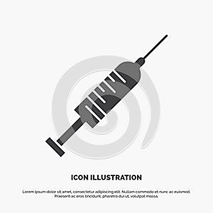 syringe, injection, vaccine, needle, shot Icon. glyph vector gray symbol for UI and UX, website or mobile application