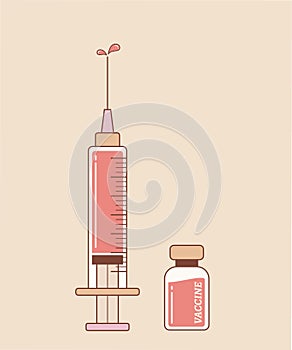 Syringe injection and vaccine photo