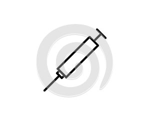 Syringe line icon. Injection vector illustration isolated on white. Vaccination outline style design, designed for web