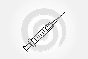 Syringe line icon. medical design element, injection symbol