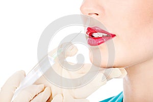 Syringe and lips