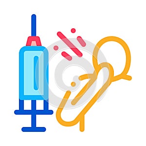 Syringe man fear icon vector outline illustration