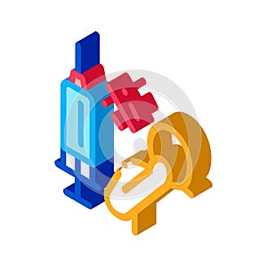 Syringe man fear isometric icon vector illustration