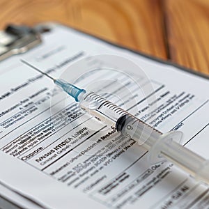 Syringe on Medical Documentation Macro