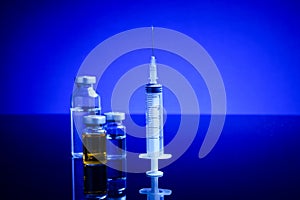 Syringe and medical vials