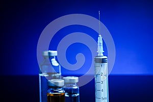 Syringe and medical vials