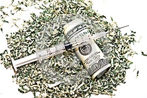 Syringe and Money