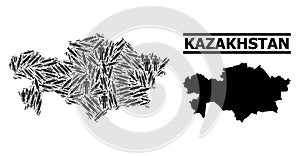 Syringe Mosaic Map of Kazakhstan