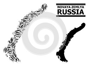 Syringe Mosaic Map of Novaya Zemlya Islands