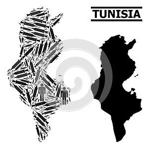 Syringe Mosaic Map of Tunisia