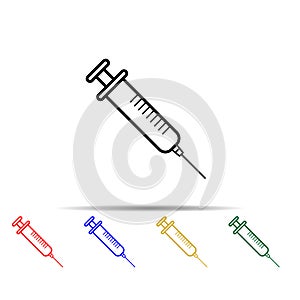 Syringe multi color style icon. Simple thin line, outline  of sciense icons for ui and ux, website or mobile application