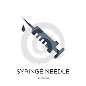 syringe needle icon in trendy design style. syringe needle icon isolated on white background. syringe needle vector icon simple photo