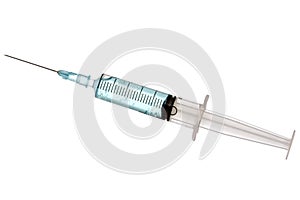 Syringe and needle isolated on a white photo