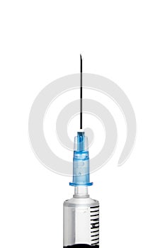 Syringe with needle, isolated on white background