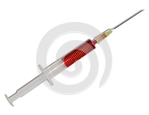 Syringe with needle and medicine