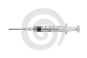 Syringe with needle on white background with clipping path