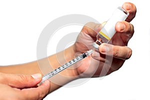 Syringe out medication technique from the ampule