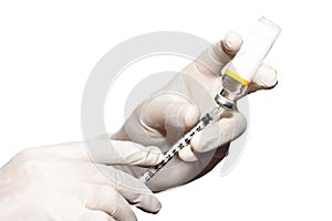 Syringe out medication technique from the ampule