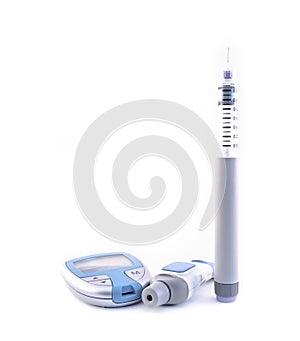 Syringe pen, Glucose meter and insulin