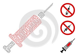 Syringe Polygonal Frame Vector Mesh Illustration