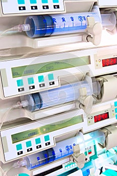 Syringe pumps in intensive care unit