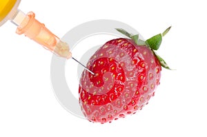 Syringe with strawberry