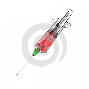 The syringe. There is a coronavirus vaccine in the syringe.