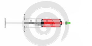 The syringe. There is a coronavirus vaccine in the syringe.