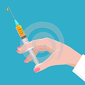 Syringe vaccination concept