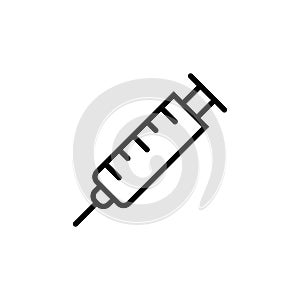 Syringe vector icon needle vaccine injection medical shot. Syringe medicine icon