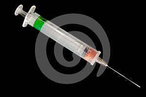 Syringe w top off on black