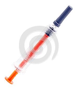 Syringe on white.