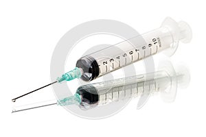 Syringe on white