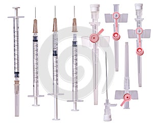 Syringes and inflatable tube for dispensing fluids to the patient intravenously