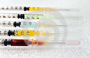 Syringes with medication.