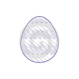 Syringes pattern inside Easter egg shape. Design element for Easter holidays in coronavirus pandemic vaccination