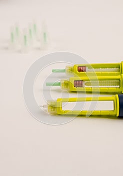 Syringes pens with insulin for diabetic patients