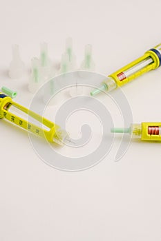 Syringes pens with insulin for diabetic patients