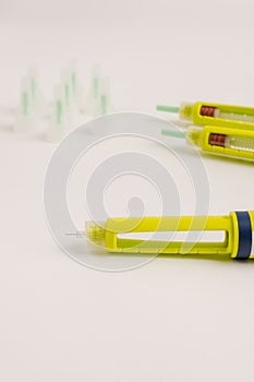 Syringes pens with insulin for diabetic patients