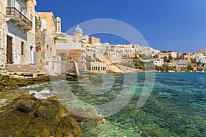 syros or siros island in greece summer tourist resort photo