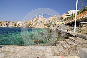 syros or siros island in greece summer tourist resort photo