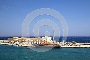 syros or siros island in greece summer tourist resort photo