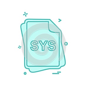 SYS file type icon design vector