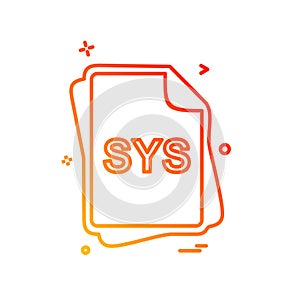 SYS file type icon design vector