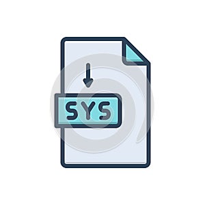 Color illustration icon for Sys, document and software