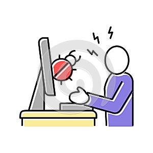 sysadmin fixing debug color icon vector illustration