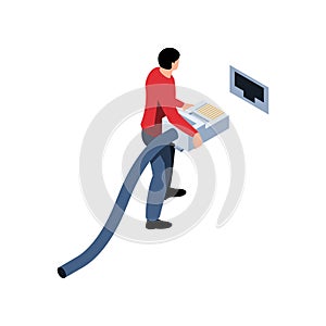 Sysadmin Isometric Illustration