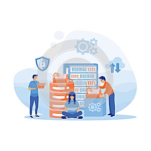 System administration, upkeeping, configuration of computer systems and networks concept.