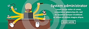 System administrator banner horizontal concept