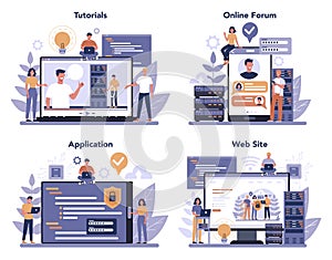 System administrator online service or platform set. Configuration